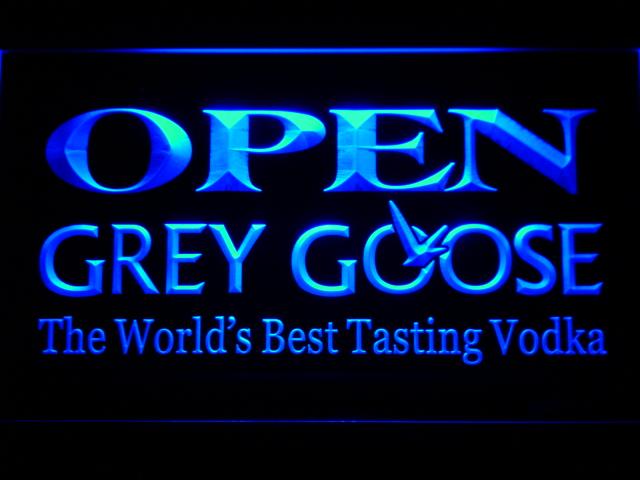 Grey Goose Open LED Neon Sign USB - Blue - TheLedHeroes