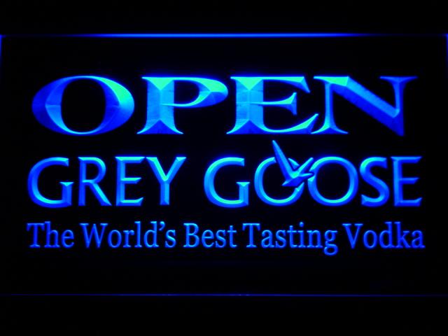 Grey Goose Open LED Neon Sign Electrical - Blue - TheLedHeroes