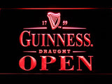 Guinness Draught Open LED Neon Sign Electrical - Red - TheLedHeroes