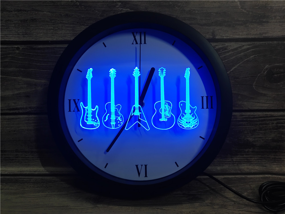 Guitars LED Wall Clock - Multicolor - TheLedHeroes