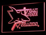 San Jose Sharks LED Neon Sign USB - Red - TheLedHeroes
