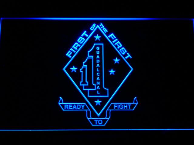 1st Marine Division Guadalcanal LED Neon Sign USB - Blue - TheLedHeroes