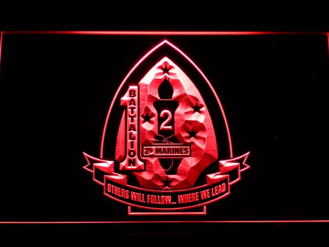 1st Battalion 2nd Marines LED Neon Sign Electrical - Red - TheLedHeroes