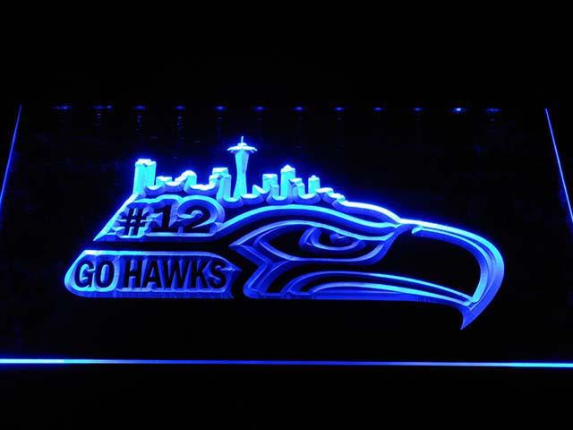 Seattle Seahawks (6) LED Neon Sign USB - Blue - TheLedHeroes