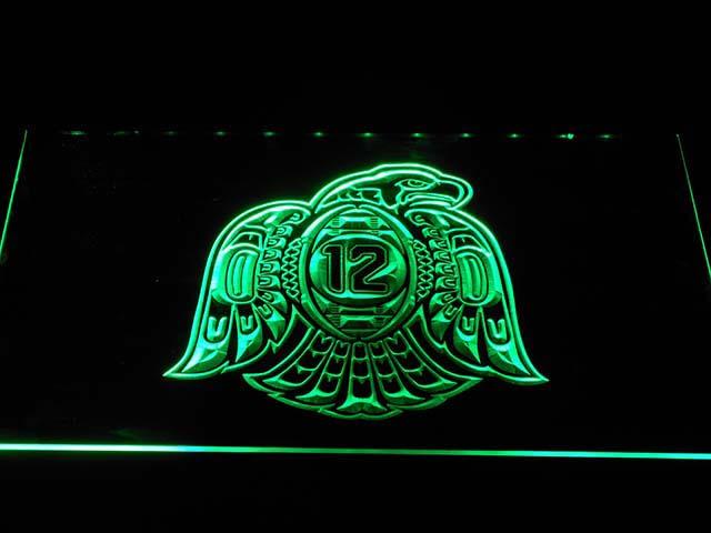 Seattle Seahawks (11) LED Neon Sign USB - Green - TheLedHeroes