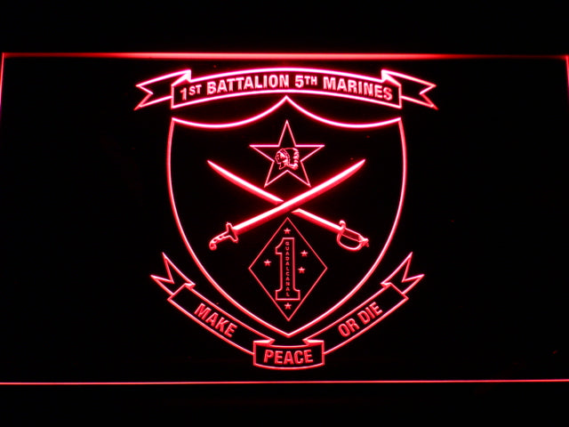 FREE 1st Battalion 5th Marines LED Sign - Red - TheLedHeroes