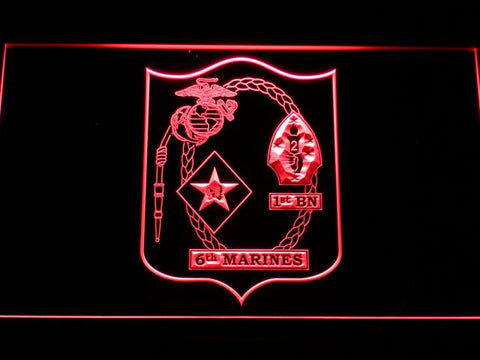 1st Battalion 6th Marines LED Neon Sign Electrical - Red - TheLedHeroes