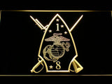 1st Battalion 8th Marines LED Neon Sign USB - Yellow - TheLedHeroes