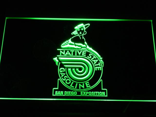 Native State Gasoline LED Neon Sign USB - Green - TheLedHeroes