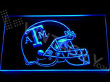 Texas A&M Helmet LED Neon Sign USB - Blue - TheLedHeroes