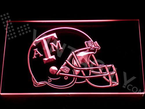 Texas A&M Helmet LED Neon Sign Electrical - Red - TheLedHeroes