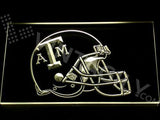 Texas A&M Helmet LED Neon Sign Electrical - Yellow - TheLedHeroes