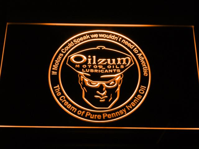 Oilzum Motor Oils Lubricants LED Neon Sign Electrical - Orange - TheLedHeroes