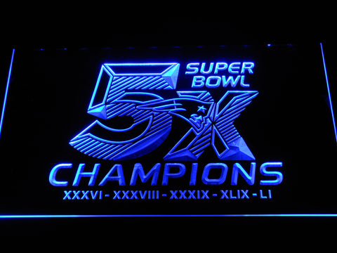 New England Patriots 5X Superbowl Champions LED Sign -  - TheLedHeroes