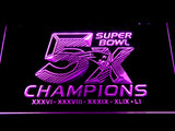 FREE New England Patriots 5X Superbowl Champions LED Sign - Purple - TheLedHeroes