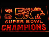 New England Patriots 5X Superbowl Champions (2) LED Neon Sign USB - Orange - TheLedHeroes