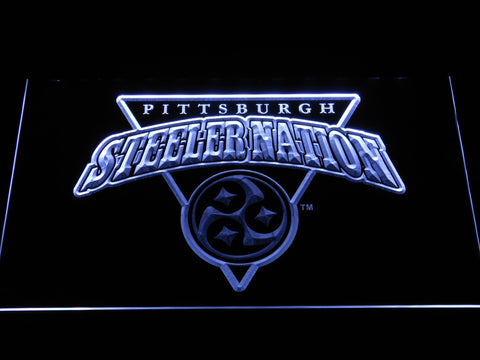 Pittsburgh Steelers (8) LED Neon Sign USB - White - TheLedHeroes