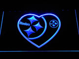 Pittsburgh Steelers (9) LED Neon Sign USB - Blue - TheLedHeroes