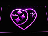 Pittsburgh Steelers (9) LED Neon Sign USB - Purple - TheLedHeroes