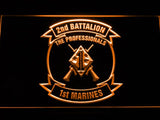 2nd Battalion 1st Marines LED Neon Sign USB - Orange - TheLedHeroes