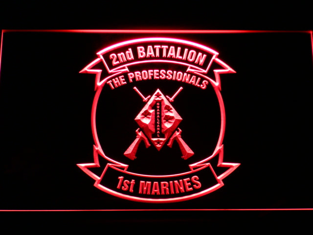 FREE 2nd Battalion 1st Marines LED Sign - Red - TheLedHeroes