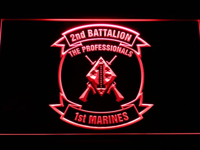 2nd Battalion 1st Marines LED Neon Sign USB - Red - TheLedHeroes