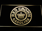 Red Crown Gasoline LED Neon Sign USB - Yellow - TheLedHeroes