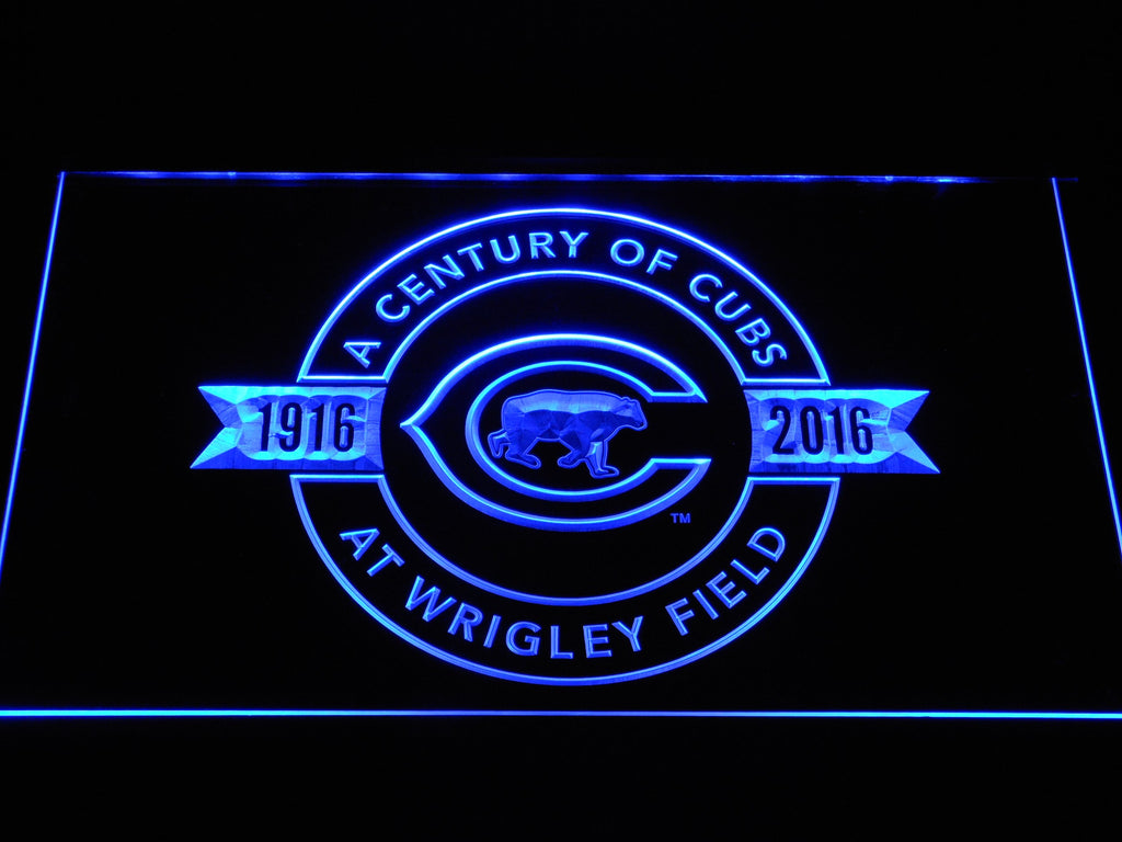 Chicago Cubs 100th Anniversary LED Neon Sign Electrical - Blue - TheLedHeroes