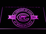 Chicago Cubs 100th Anniversary LED Neon Sign USB - Purple - TheLedHeroes