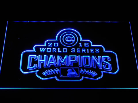 Chicago Cubs 2016 Champions  LED Neon Sign USB - Blue - TheLedHeroes