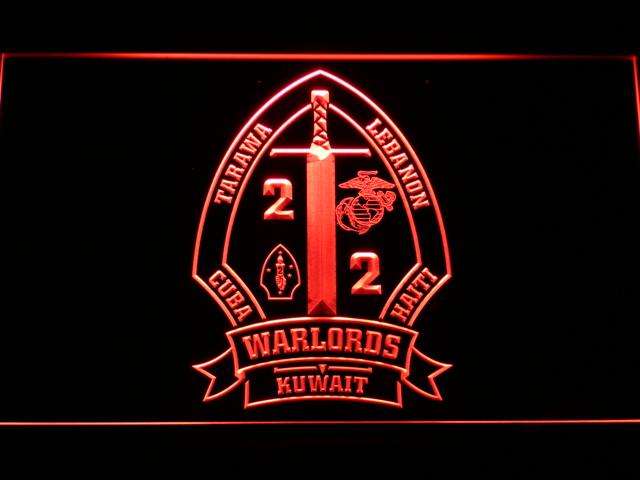 2nd Battalion 2nd Marines LED Neon Sign USB - Red - TheLedHeroes