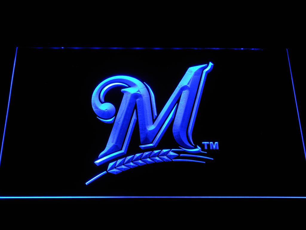 FREE Milwaukee Brewers LED Sign - Blue - TheLedHeroes
