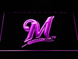 Milwaukee Brewers LED Neon Sign USB - Purple - TheLedHeroes