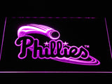 Philadelphia Phillies (3) LED Neon Sign USB - Purple - TheLedHeroes
