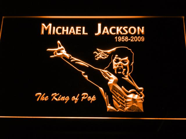 Michael Jackson King of Pop LED Neon Sign USB - Orange - TheLedHeroes
