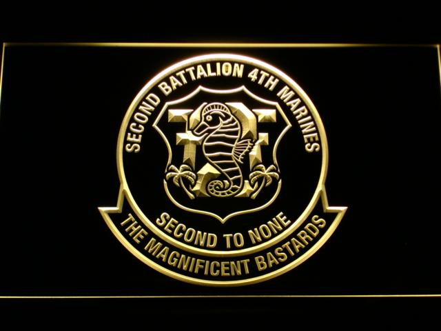 2nd Battalion 4th Marines LED Neon Sign Electrical - Yellow - TheLedHeroes