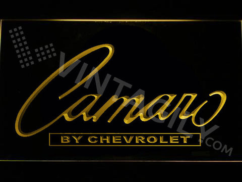 FREE Camaro by Chevrolet LED Sign - Yellow - TheLedHeroes