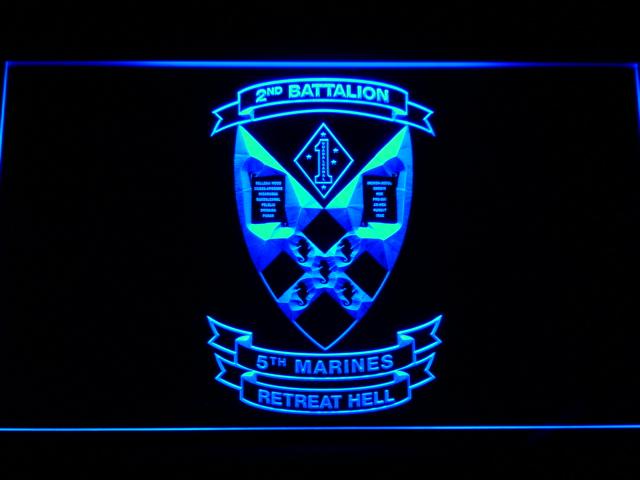 2nd Battalion 5th Marines LED Neon Sign USB - Blue - TheLedHeroes