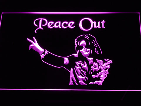 FREE Michael Jackson Peace Out LED Sign - Purple - TheLedHeroes
