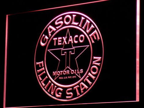 Texaco Gasoline Filling Station LED Neon Sign USB - Red - TheLedHeroes