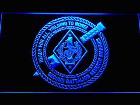 2nd Battalion 7th Marines LED Neon Sign Electrical - Blue - TheLedHeroes