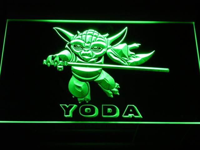 Star Wars Yoda (2) LED Neon Sign USB - Green - TheLedHeroes