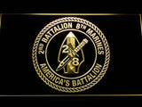 2nd Battalion 8th Marines LED Neon Sign USB - Yellow - TheLedHeroes