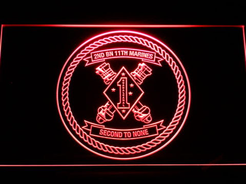 2nd Battalion 11th Marines LED Neon Sign USB - Red - TheLedHeroes