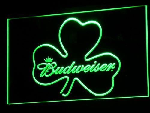 Budweiser Shamrock (2) LED Neon Sign USB - Green - TheLedHeroes