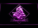 2nd Battalion 24rd Marines LED Neon Sign USB - Purple - TheLedHeroes