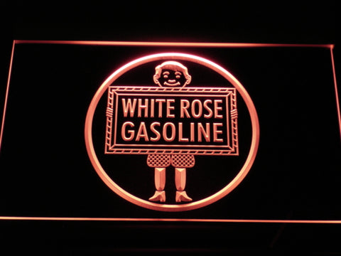 FREE White Rose Gasoline LED Sign - Red - TheLedHeroes