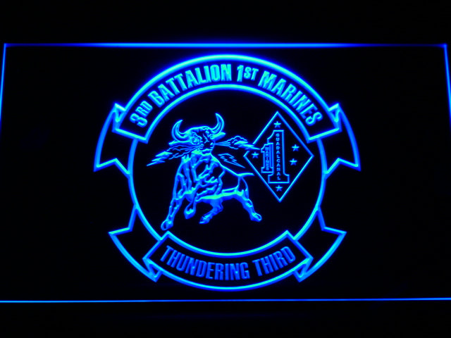 FREE 3rd Battalion 1st Marines LED Sign - Blue - TheLedHeroes