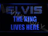 Elvis The King Lives Here LED Neon Sign Electrical - Blue - TheLedHeroes
