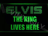 Elvis The King Lives Here LED Neon Sign Electrical - Green - TheLedHeroes